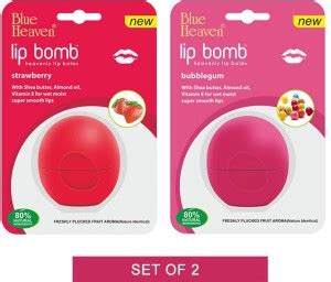 BLUE HEAVEN Lip Bomb Lip Balm Bubble Gum & Strawberry - Price in India ...