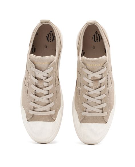 Rare Rabbit Mens Sauron Beige Round Toe Premium Suede Lace Up Low Top