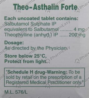 Buy Theo Asthalin Forte Strip Of 15 Tablets Online & Save Up to 24% at ...