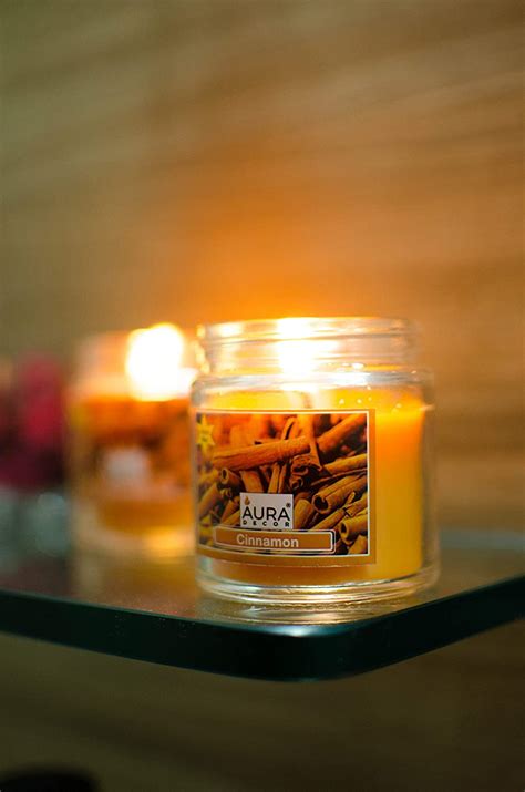 Auradecor Glass Soy Wax Jar Candles Aroma Cinnamon Pack (Orange ...