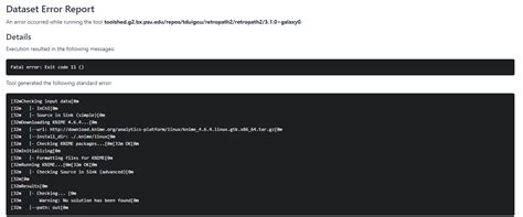 Image result for Fatal Error Exit Code 1 in Galaxy Annotation