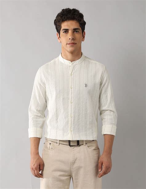 Buy Mandarin Collar Shirts for Men | U.S. Polo Assn. India