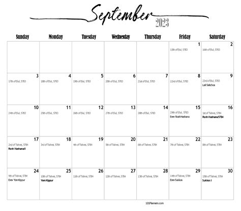September 2024 Calendar With Jewish Holidays - Google Calendar Tips
