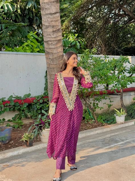 Designer Mirror Work Anarkali Suit Set for Women – Georgette Fabric ...