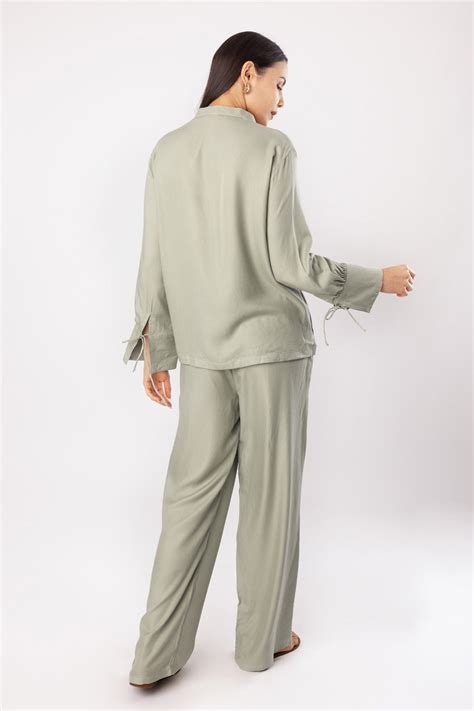 Buy Massio Sage Green Top & Pant Set For Women Available online at ...