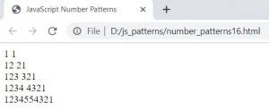 Number Pattern in JavaScript 的图像结果