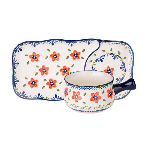 Buy MDZF SWEET HOME Ceramic Glaze Breakfast Bowl Set with Handle for ...