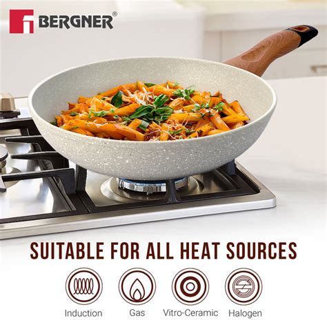 Ivory Granite Induction Non-Stick 3 Pcs Cookware Set