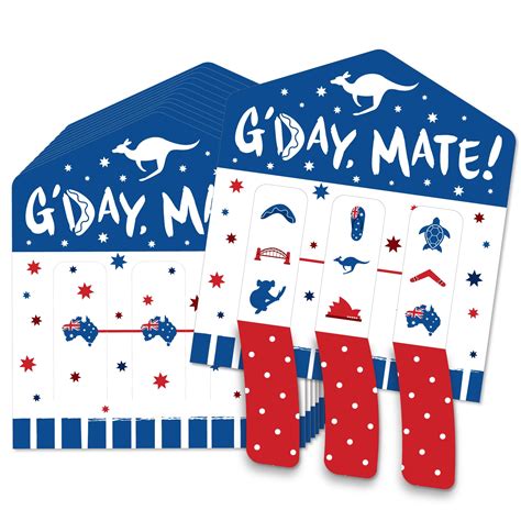 Big Dot of Happiness Australia Day - G’Day Mate Aussie Party Game Pickle Cards - Pull Tabs 3-in ...