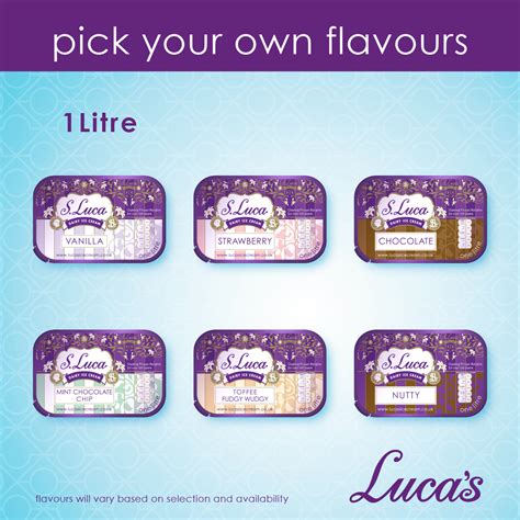 Luca's 1L Ice Cream Pack - PICK YOUR OWN FLAVOURS! - S Luca Ice Cream