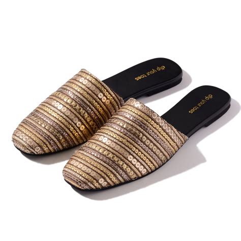 Gold Sequin Mules – Dip Your Toes