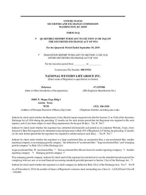 Fillable Online NATIONAL WESTERN LIFE GROUP, INC. Fax Email Print ...