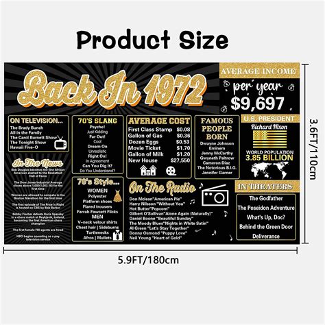 Buy Vlipoeasn 51th Birthday Decorations for Men Women, Back in 1972 ...