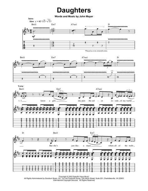 Daughters by John Mayer - Guitar Tab Play-Along - Guitar Instructor