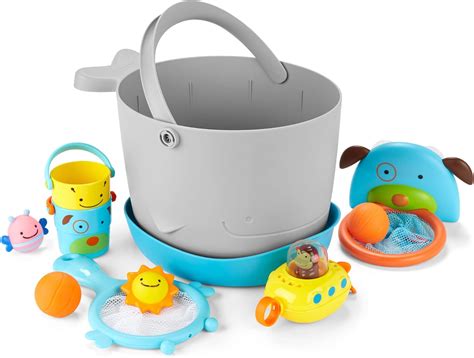 Amazon.com : Skip Hop Baby Bath Toy Filled Bucket, Bath Toy & Bucket ...