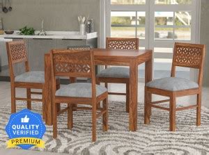 Taskwood Furniture Solid Sheesham Wood Four Seater Dining Set For ...