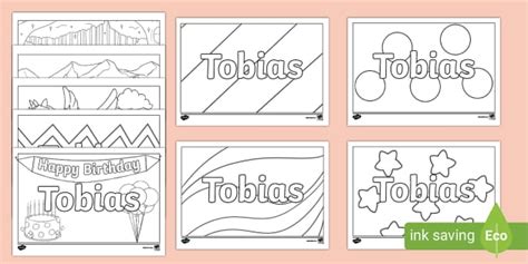 Tobias Name Simple Colouring Activity Sheets | Twinkl | KS1