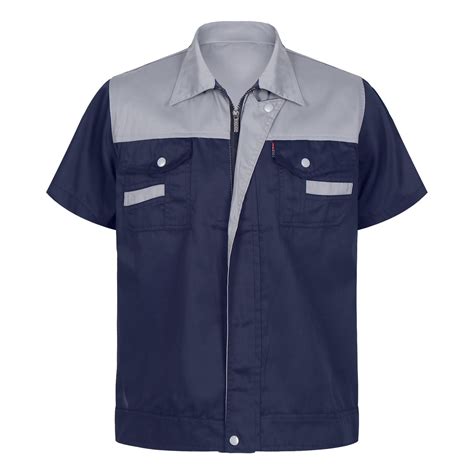 MSEMIS Men's Regular Fit Short Sleeve Industrial Work Shirt Performance ...