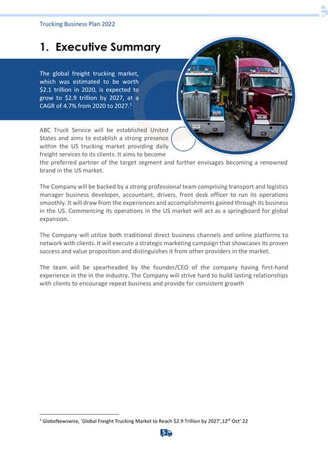 Trucking Company Business Plan 的图像结果