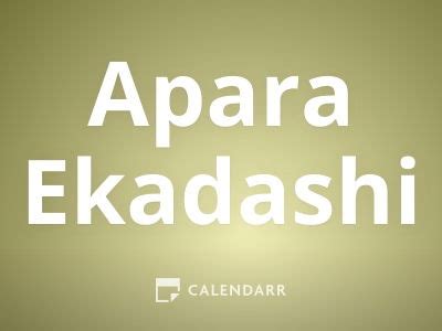 Apara Ekadashi | May 13 - Calendarr