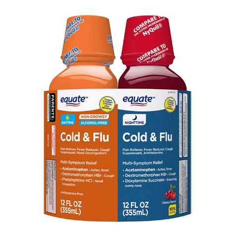 Equate Daytime & Nighttime Cold & Flu Relief; Cold Medicine Combination ...