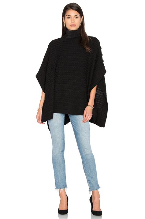 525 Turtleneck Poncho in Black | REVOLVE