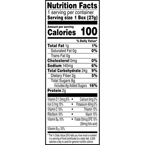 42 fruit loops nutrition facts label