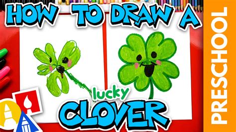 How To Draw A Four-Leaf Clover - Preschool - Art For Kids Hub