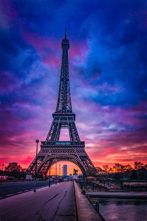 Sunset at the Eiffel Tower, Paris France Landscape Photo, Monument Fine ...