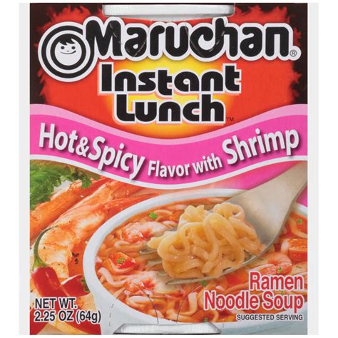 1 PACK, Maruchan Instant Lunch Hot & Spicy Shrimp Flavor Ramen Noodles ...