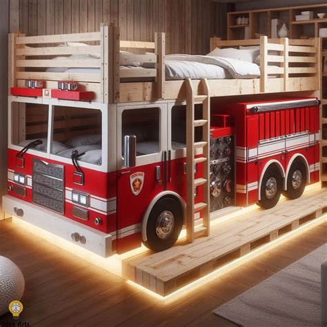 Fire Truck Inspired Pallet Bunk Bed Design: Step by Step Guide - Idea Arts