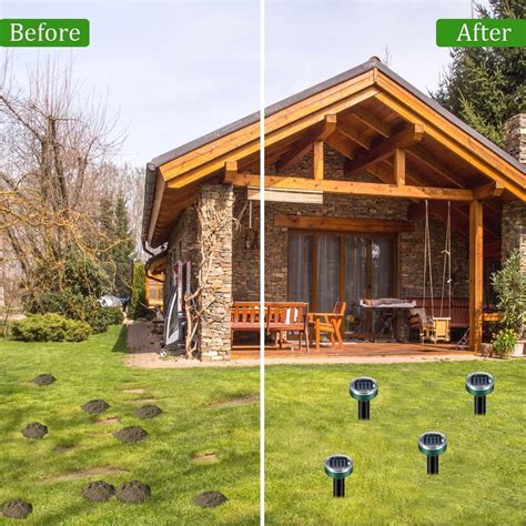 Buy Mole Repellent Solar Powered 10 Pack Snake Repellent Squirrel ...