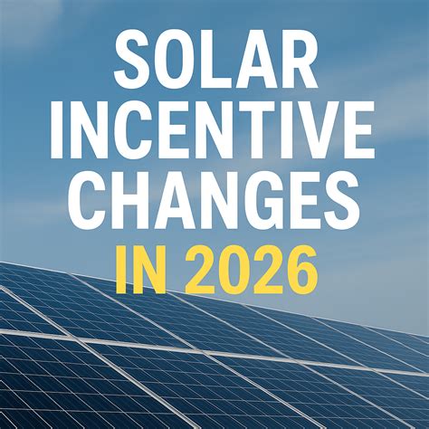 Federal Incentives Changing in 2026 and Their Impact on Solar Projects ...