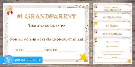 Grandparents' Day Printable Certificates | Twinkl Party