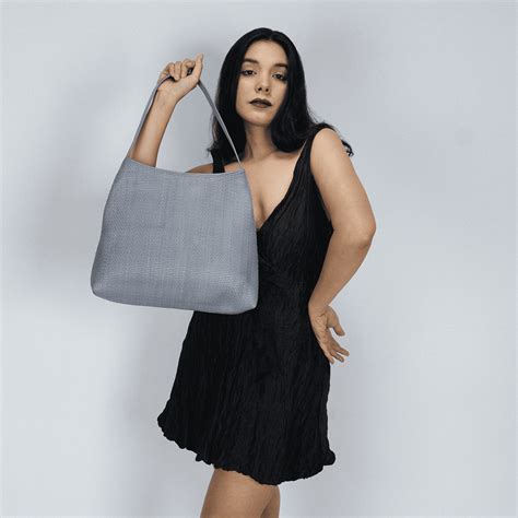 Shop MIRANDA L CIRCULAR GREY Luxury Leather Handbags | SVI Bags