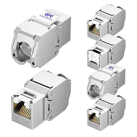 Cable Matters 6-Pack, Cat6a Metal Shielded RJ45 Keystone Jack : Amazon ...