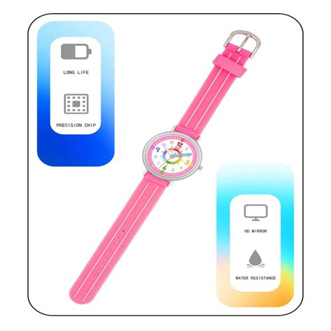 Spiky Round Kids Colorful Time Teaching Analog Watch For Children Boys ...