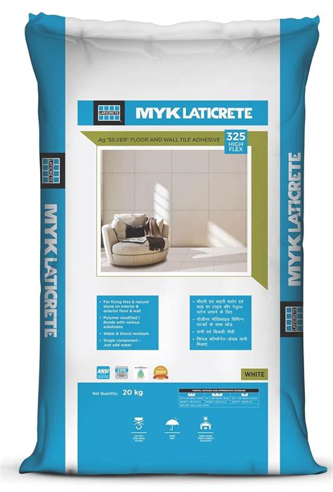 MYK LATICRETE Tile Adhesive 325 High Flex (20 kg White) | Ideal for ...