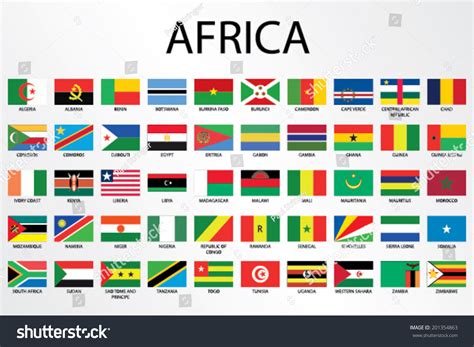 Alphabetical Country Flags Continent Stock Vector (Royalty Free ...