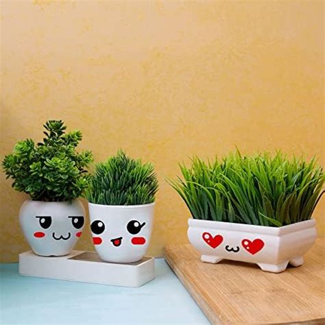 Buy Litleo Plastic Artificial Plants Mini, Eucalyptus Potted Faux ...