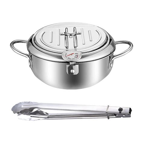 Deep Fryer Pots Oil Frying Pan with Temperature Control Cookware ...