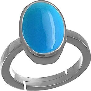 Buy Natural Firoja Stone Silver Adjustable Ring 12 Ratti Origional ...
