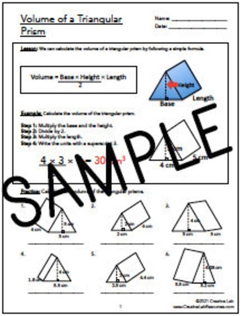 Image result for Triangular Prism Volume Question Diagram