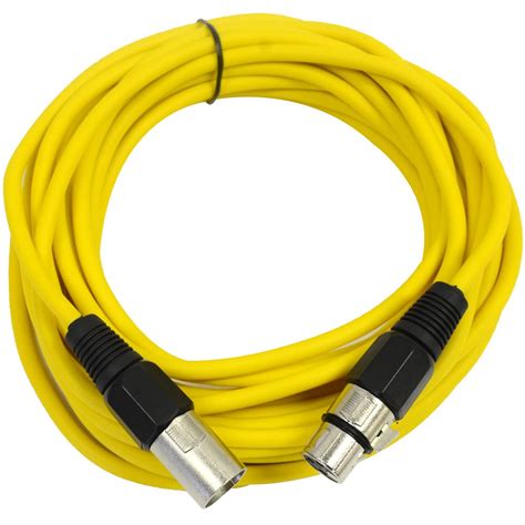 Seismic Audio - SAXLX-25-25' Yellow XLR Male to XLR Female Microphone ...
