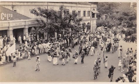 Procession on a Street with Musicians and Elephants - Date Unknown ...