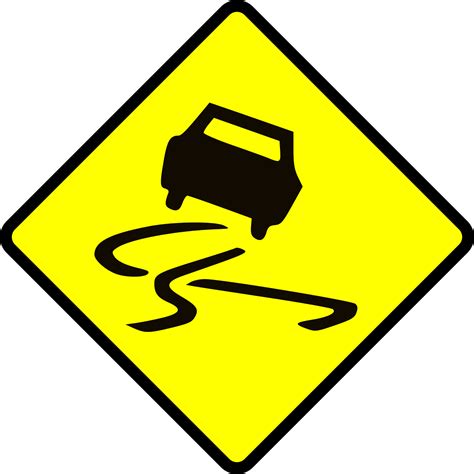 Image result for Slippery Pavement Sign
