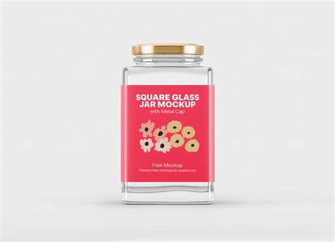 Free Empty Square Glass Jar Mockup PSD - Good Mockups