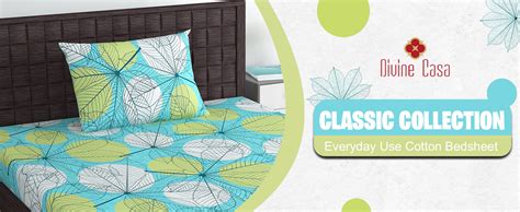 Divine Casa Dry Yuca Cotton Blend Single Bedsheet with 1 Pillow Cover ...