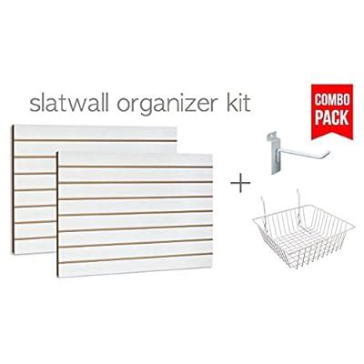 Buy White Slatwall Panels Organizer Kit - Includes 2 - 24" x 48" White ...