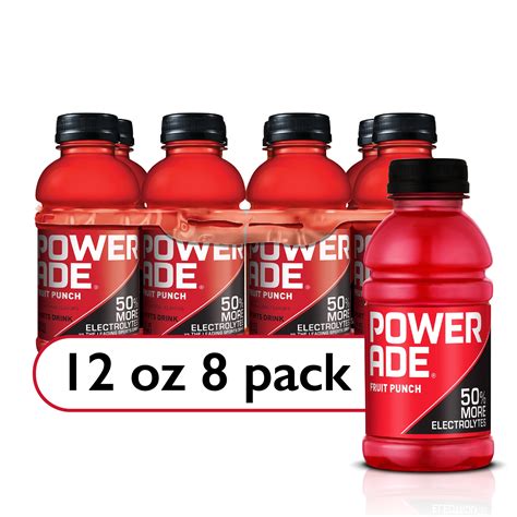 POWERADE Fruit Punch Bottled Electrolyte Sports Drink, 12 fl oz, 8 ...
